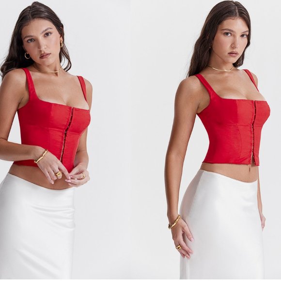 HOUSE OF CB 'Pia' Cherry Corset NWOT - Picture 7 of 14